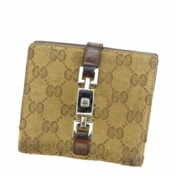 GUCCI W Hook Wallet GG Canvas ?~ Jackie Bracket Authentic USED - Picture 1 of 6